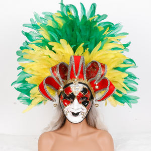 หน้ากากขนนกเต็มหน้าสำหรับการแสดงบนเวทีและคอสเพลย์เครื่องแต่งกายสำหรับผู้ใหญ่ทั้งหญิงและชาย - Product Image 5