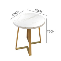 Taille et couleur personnalisées modernes haut de gamme Table de pied en métal doré en pierre frittée mate rectangulaire carrée ronde pour restau de café