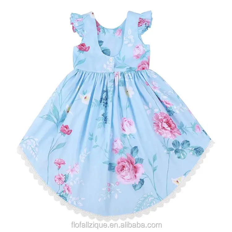 Rts vestido infantil para meninas, vestido de criança da moda com um padrão de flor para meninas de 7 anos