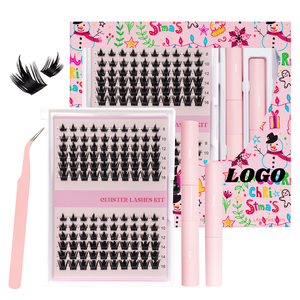 Bán Buôn Lông Mi Nhãn Hiệu Riêng DIY Lông Mi Cụm 3D Fan Lụ<span class=keywords><strong>a</strong></span> Phân Đoạn Pre-Cắt Phân Đoạn Lash Phần Mở Rộng Kit - Product Image 1