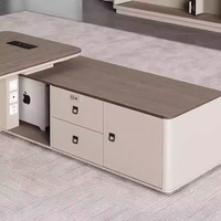 Lusso su misura Executive scrivania a forma di L per CEO Design moderno con bordo in melamina scrivania del gestore dei prezzi di fabbrica