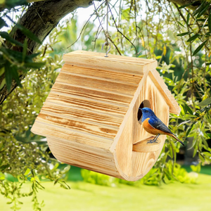 Maison d'oiseau Cardinal de jardin suspendu Nichoir pour oiseaux sauvages Nichoir en bois - Product Image 6