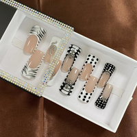Presse sur les ongles vendeur en gros conception personnalisée luxe XXXL longs ongles français conseils faux acrylique 100% ongles faits à la main presse sur