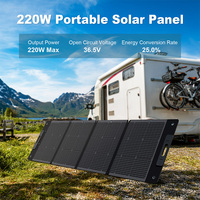 Panneau solaire pliable Junbpaw LL220W portable 220W noir, efficacité 25%, activités de plein air, durable, étanche IP67, rapide