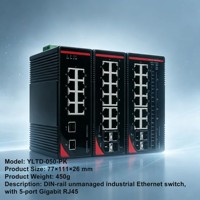 Switch Jaringan Ethernet Tipe DIN-Rail Industri Tanpa Manajemen 4/8/16-Port RJ45 Plug-and-Play 10Mbps Switch Industri Tangguh Tanpa Manajemen