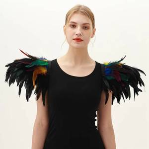 Promotion : Châle en dentelle et plumes pour déguisement, épaules douces, idéal pour les fêtes, spectacles de danse, festivals de musique, mariages - Product Image 4