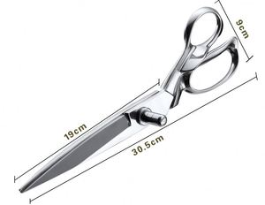 Ciseaux de couture pour couper le cuir, cisailles pour tailleurs, acier japonais, robustes, pour travaux manuels, tissu, qualité supérieure, 12 pouces, argent, OEM - Product Image 6