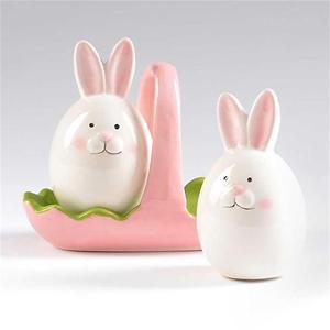 Saladier et poivrière en céramique en forme de <span class=keywords><strong>lapin</strong></span> adorable pour Pâques, pot à épices animal - Product Image 3