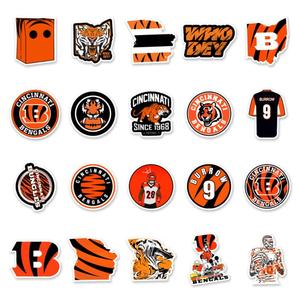 ZY1379C 50 autocollants imperméables <span class=keywords><strong>de</strong></span> la marque <span class=keywords><strong>Cincinnati</strong></span> Bengals pour décorer les cahiers, les skateboards, les vélos, les bagages, les jouets pour adolescents et enfants - Product Image 4