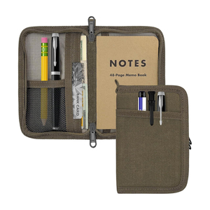 Water Resistant Waxed Canvas Notebook Cover with Pen Holder Journal Cover for Field Notes &amp; <strong>Moleskine</strong> Cahier with YKK Zipper - Product Image 1