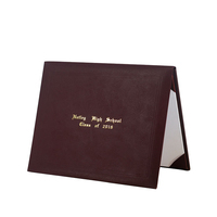 Porte-diplôme de graduation en cuir A4 avec logo personnalisé, couverture de certificat universitaire avec gravure