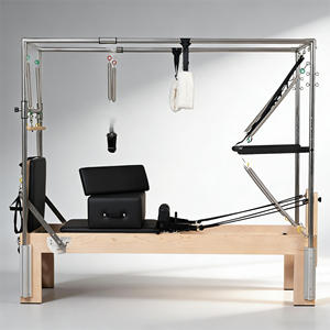 Appareil <span class=keywords><strong>de</strong></span> fitness à résistance réglable Pilates Reformer Core Bed pour usage en studio, machine Cadillac Reformer 3-en-1 en érable - Product Image 5