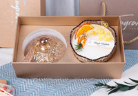 Grosir kaca kristal aroma bulat mewah stoples dekoratif wadah tutup kaca Set hadiah rumah lilin beraroma