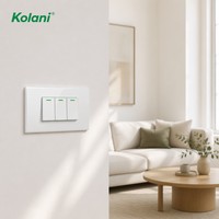Interrupteur mural modulaire 3 gangs de taille 120 pour combinaisons DIY, avec configurations de panneaux et logo personnalisés pour les projets de réaménagement de maisons, hôtels et bureaux