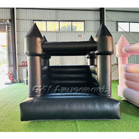 Château gonflable commercial 8x8 pieds rose pastel à prix abordable avec toboggan pour jeux souples