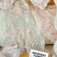 Tissu en tulle polyester pour la fête de Qixi, papier d'emballage floral, bouquets, arrangements floraux plissés, fournitures florales DIY de qualité artisanale