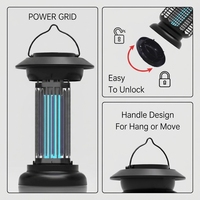 Lampe anti-moustiques électrique portable 18W, piège à insectes UV avec plateau amovible pour intérieur, extérieur et camping