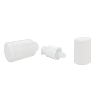 Flacon pompe cosmétique sans air en plastique PP blanc transparent mat avec pompe à lotion, flacon pompe à lotion givré