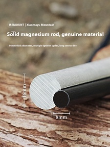 ISE MOUNT Tige de magnésium solide portable Équipement de survie sur le terrain en plein air avec allume-<span class=keywords><strong>feu</strong></span> à manche en bois Sabri - Product Image 3