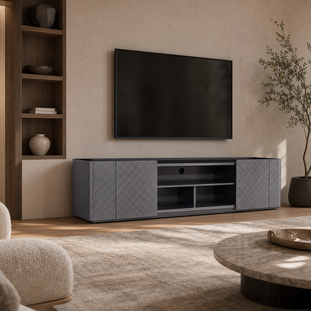 Modern Floating TV Stand Media Console for Living Room Bedroom Wooden Panel