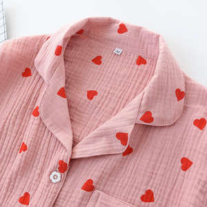 Atacado pijama feminino de alta qualidade conjunto de algodão puro dois conjuntos amor casa desgaste pijama senhoras - Product Image 6