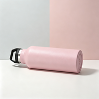 Bouteille d'eau de sport en acier inoxydable 500ML/17OZ Double paroi isolée gobelet couvercle portable bouteille sous vide à mi-bouche