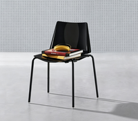 Chaise empilable moderne avec pieds en métal pour salle à manger, café, restaurant, intérieur, extérieur, mobilier commercial