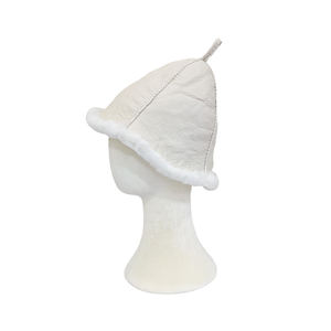 Chapeau de sauna en feutre de laine de luxe - Réutilisable, doux, broderie personnalisée, nouvelle arrivée, casquette de spa haut de gamme pour hôtel et cadeau - Product Image 5
