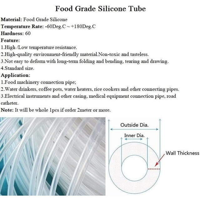 1 Meter Transparent Silicone Tube Flexible Food Grade Drink Water Pipe with 22mm X 26mm OD Connector Safety Product