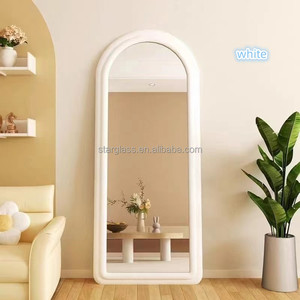 <span class=keywords><strong>Miroir</strong></span> sur pied en tissu flanelle pleine longueur, forme arquée irrégulière, pour chambre et hôtel, fourni directement par l'usine - Product Image 6