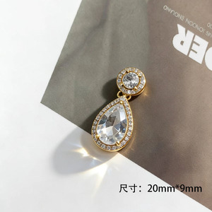 Boucles d'oreilles en zircone en forme de larme pour femmes, bijoux de fête, monture en alliage de Zinc EH153 - Product Image 4