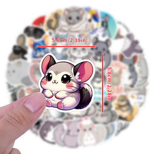 55 pièces mignon fourrure souris Chinchilla <span class=keywords><strong>Stickers</strong></span> <span class=keywords><strong>muraux</strong></span> PVC Graffiti décalcomanies pour la décoration de la maison pour bagages tasse Scooter en gros pour les enfants - Product Image 4