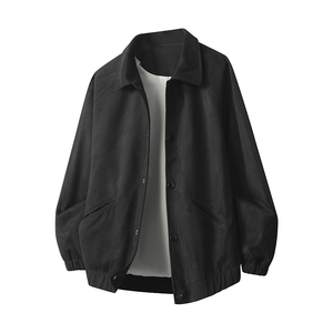Fashionable Simple Men's Long Casual Front Logo Breathable Eco-Friendly Versatile Regular Sleeve Loose Autumn Varsity Jacket - Product Image 1