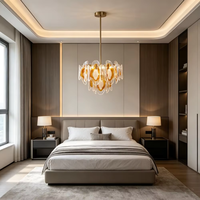 Lustre en cristal de luxe post-moderne, taille moyenne, pour salon, chambre à coucher, salle à manger, en fer durable