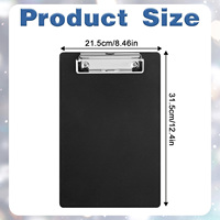 Porte-documents avec porte-stylo, noir, en plastique, format A4, avec clip, pour suspendre, pour enseignants et étudiants, fournitures de bureau
