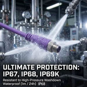 Lumberg Automation CANopen DeviceNet M12 koperen kern IP67 1m kabelset Violet PVC Hybride data- en voedingsaansluiting afgeschermd IEC 61076-2-101 - Product Image 3