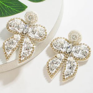 أقراط نسائية من الخرز البوهيمي بالجملة أقواس أحجار الراين أقراط نسائية أنيقة مزاجية - Product Image 5