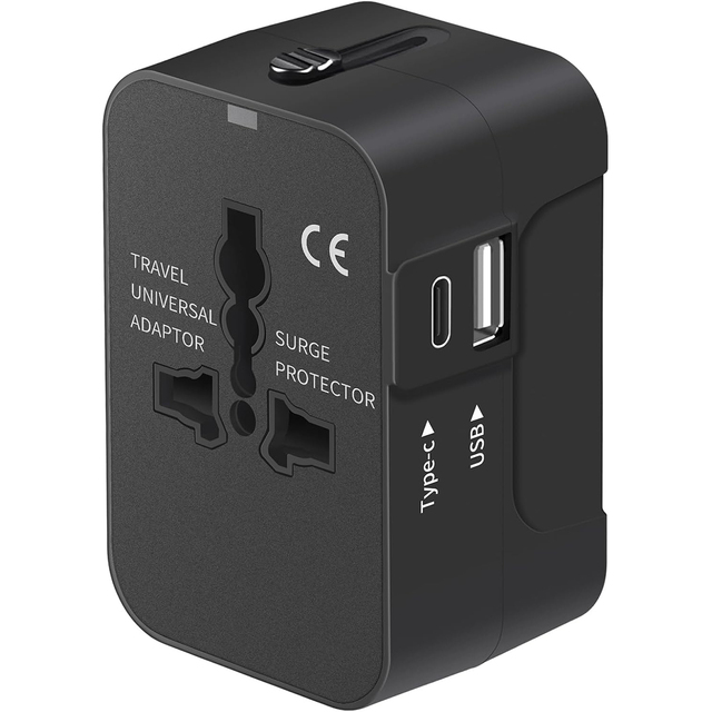 Universal Travel Adapter with USB Type C/All in One Worldwide Travel Adapter Power Converters Wall Charger AC Power Plug Adapter