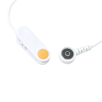 Câble d'électrode personnalisé avec clip auriculaire et fiche mâle CC 2,35 mm pour physiothérapie, conducteur en cuivre, isolation en PVC
