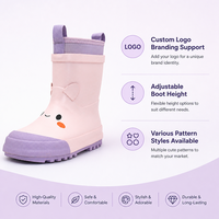 Bottes de pluie légères et souples en caoutchouc naturel pour enfants, doublure respirante, motif visage souriant, imperméables, type Wellington