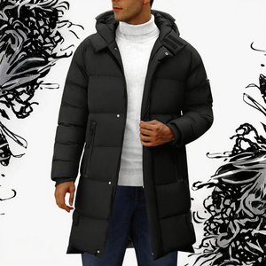 Wholesale Custom Winter <b>Long</b> Puffer <b>Jacket</b> with Zipper Closure Stand Collar Waterproof Seamless Custom Print Logo - Product Image 2