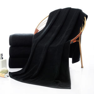 Vente en gros de serviette de bain 100% coton Serviette de coiffure Spa Quik Séchage à sec Logo personnalisé Broderie Serviettes de salon noires - Product Image 5