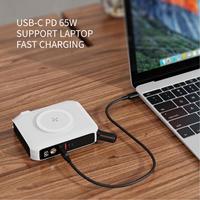 Cargador de Viaje Multifuncional 6 en 1, 15000mAh, PD 65W, Banco de Energía Magnético Inalámbrico, Enchufe de Pared CA, Cable Integrado, Función de Refrigeración