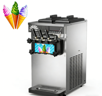 Machine à crème glacée molle en acier inoxydable commercial avec lait, multifonction et fonction de nettoyage intégrée