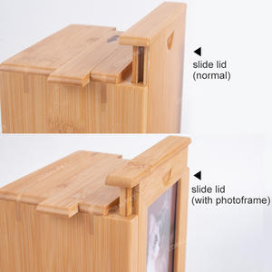 Boîte à urne en bambou avec couvercle coulissant à interrupteur caché, pour cendres d'animaux de compagnie, boîte à souvenirs en bambou, urne pour animaux de compagnie, chat, chien, crémation - Product Image 2