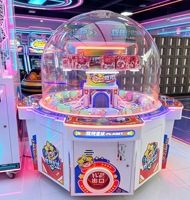 Machine interactive multi-personnes en métal pour parc d'attractions, modèle Rotating Planet Island Doll Machine, en anglais