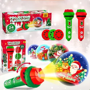 Merry Christmas Baby Projection Flashlight Toy Light Up Christmas Bedtime Toys regali per giocattoli per bambini