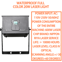 Projecteur laser AOPU étanche couleur pleine 20W, lumière laser DJ extérieure, animation laser pour scène, discothèque, mariage