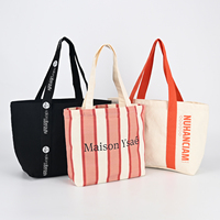 Sac fourre-tout personnalisé avec logo imprimé, motif dessin animé, 12 oz, toile épaisse, poignée large en sangle, pour courses, usage quotidien, boutique