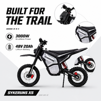 USA Stock SYKERUNS X5 Premium Trail Motorcycle Electric Dirt Bikes for Adults 3000W 48V 20Ah Lithium Battery Weekend Adventure